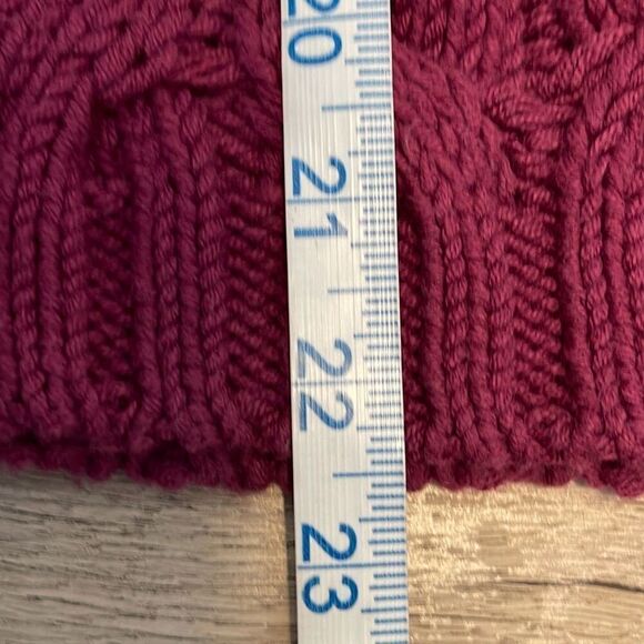 NWT Free People Womens Sandre Cable Knit Pullover Sweater Dreamy Mulberry Large - Picture 11 of 11